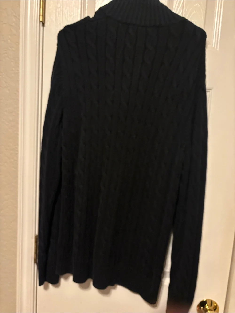 Old Navy Men's Black Cable-Knit Zip Sweater